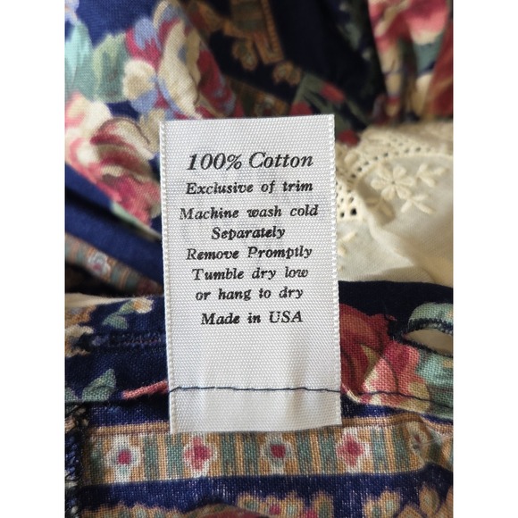 Vintage Judy Lynn Floral Chintz Dress with Lace Collar Made in USA Cotton Size 4 - Picture 13 of 13
